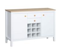 Homcom aparador de cocina con botellero aparador con 2 cajones 2 puertas estantes ajustables para 9 botellas buffet auxiliar de cocina para comedor salón 110x35x75 cm blanco 35 cm