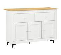 HOMCOM Aparador de Cocina con Cajones de Madera Estante Ajustable Blanco 117 cm Aosom España