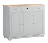HOMCOM Aparador de Cocina Mueble Auxiliar de Almacenaje para Comedor Salón Estilo Moderno Antivuelco 101x40x85 cm Gris