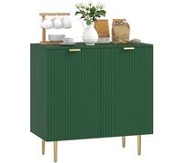 HOMCOM - Aparador de cocina, mueble de almacenamiento, con 2 puertas, estante ajustable, patas metálicas elevadas, para cocina, sala de estar, 80 x 40 x 80 cm, verde oliva