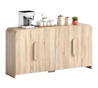 HOMCOM Aparador de Cocina, Mueble de Cocina con Puertas de Cierre Suave, Esquinas Redondeadas, estantes Ajustables, Estilo Moderno, aparador Buffet para salón, Sala de Estar, Comedor, 157,4 x 39 x 82