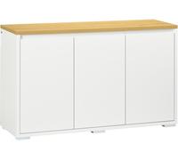 HOMCOM Aparador de Salón Muebles auxiliares de cocina con 3 Puertas y Estantes Ajustables para Comedor Entrada 120x37x75 cm Blanco Aosom España