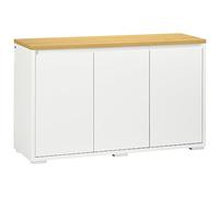 HOMCOM Aparador de Salón 3 Puertas Estante Ajustable 120x37x75 cm Blanco