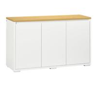 HOMCOM Aparador de Salón Muebles auxiliares de cocina con 3 Puertas y Estantes Ajustables para Comedor Entrada 120x37x75 cm Blanco Aosom España