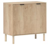 HOMCOM Aparador de Salón Aparador con Estante Ajustable 2 Puertas Sistema Anti-vuelco y Patas de Madera 78x40x77,5 cm Roble