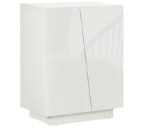 HOMCOM Aparador de Salón Armario Auxiliar con 2 Puertas de Alto Brillo y Estantes Ajustables para Dormitorio 70x40x88 cm Blanco Aosom España