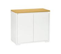 HOMCOM Aparador de Salón Mueble Auxiliar de Cocina con 2 Puertas y Estante Ajustable para Comedor Entrada 80x37x75 cm Blanco Aosom España