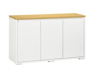 HOMCOM Aparador de Salón Armario de Almacenamiento Mueble Auxiliar de Cocina con 3 Puertas y Estantes Ajustables para Comedor Entrada 120x37x75 cm Blanco
