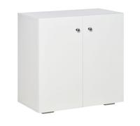 HOMCOM Aparador de Salón con 2 Puertas Armario Auxiliar con 2 Estantes para Libros Ropa Juguetes Estilo Moderno 70x39x70 cm Blanco Aosom España