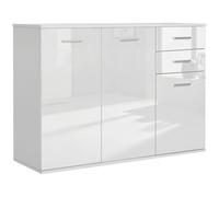 HOMCOM Aparador de Salón Mueble Organizador de Almacenaje Multiusos de Comedor con Puertas y Cajones 106x35x76cm Blanco Aosom España