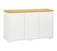 HOMCOM Aparador de Salón Mueble Auxiliar de Cocina con 3 Puertas y Estantes Ajustables para Comedor Entrada 120x37x75 cm Blanco Aosom España