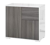 HOMCOM Aparador para Cocina con 2 Puertas 2 Cajones 79x36x74 cm Gris