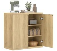 HOMCOM - Aparador para salón, armario con doble puerta de cierre suave y estante ajustable, estilo moderno, aparador comedor y cocina, 78 x 39 x 79 cm, roble