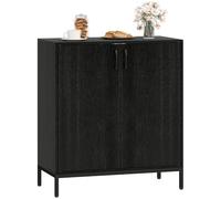 HOMCOM Aparador para Salón con 2 Puertas, Aparador de Cocina Moderno, Estante Ajustable y Base Elevada, para Comedor, Pasillo, Dormitorio, 80x40x90 cm, Negro
