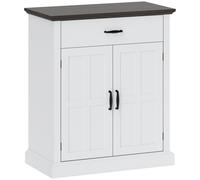 HOMCOM Aparador para Salón Rústico con 2 Puertas 1 Cajón Estante Ajustable para Comedor Entrada Blanco 75,2x40x91,5 cm