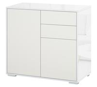 HOMCOM Aparador para Cocina con 2 Puertas 2 Cajones Marco de Blanco Armario de Almacenamiento 79x36x74 cm Blanco Aosom España