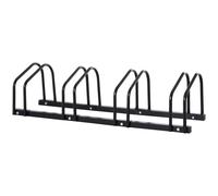 Homcom Aparcamiento Para 4 Bicicletas Soporte De Acero 110x33x27 Cm Negro