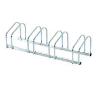 HOMCOM Aparcamiento para 4 Bicicletas Soporte de Acero 110x33x27 cm Plata Silver