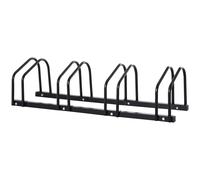 HOMCOM Aparcamiento para 4 Bicicletas Soporte de Acero para Aparcar Bicicletas en el Suelo o Pared 110x33x27 cm Negro Aosom España