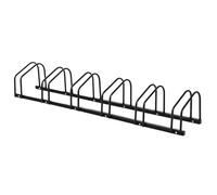 HOMCOM Aparcamiento para Bicicletas Soporte de Acero 179x33x27 cm Negro | Para Aparcar Bicicletas, en el Suelo o Pared, Estacionamiento para Interior y Exterior