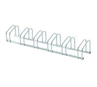 HOMCOM Aparcamiento para Bicicletas Soporte de Acero 179x33x27 cm Plata | Para Aparcar Bicicletas, en el Suelo o Pared, Estacionamiento para Interior y Exterior