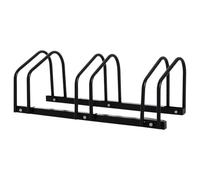 HOMCOM Aparcamiento para Bicicletas Soporte de Acero 76x33x27 cm Negro | Para Aparcar Bicicletas, en el Suelo o Pared, Estacionamiento para Interior y Exterior