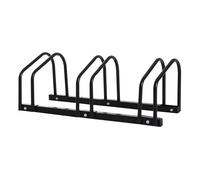 HOMCOM Aparcamiento para 3 Bicicletas Soporte de Acero para Aparcar Bicicletas en el Suelo o Pared 76x33x27 cm Negro Aosom España