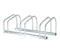 HOMCOM Aparcamiento para Bicicletas Soporte de Acero para Aparcar Bicicletas en el Suelo o Pared Estacionamiento para Interior y Exterior 76x33x27 cm Plata