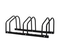 Homcom aparcamiento para bicicletas soporte de acero para aparcar bicicletas en el suelo o pared estacionamiento para interior y exterior 76x33x27 cm negro 33 cm