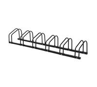 HOMCOM Aparcamiento para Bicicletas Soporte de Acero para Aparcar Bicicletas en el Suelo o Pared Estacionamiento para Interior y Exterior 179x33x27 cm Negro