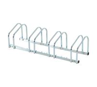 HOMCOM Aparcamiento para Bicicletas Soporte de Acero para Aparcar Bicicletas en el Suelo o Pared Estacionamiento para Interior y Exterior 110x33x27 cm Plata