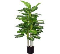HOMCOM Árbol Artificial de Perenne 120 cm Planta Artificial Decorativa Grande para Hogar Oficina Dormitorio Verde