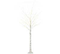 HOMCOM Árbol de Abedul Altura 180 cm con 96 Luces LED IP44 Blanco Cálido Decoración para Interiores 22x22x180 cm Blanco Aosom España