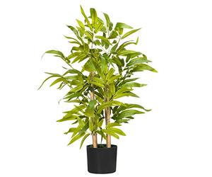 HOMCOM Árbol de Bambú Artificial Decorativo en Maceta 60cm | Plantas artificiales de escritorio, para interior y exterior