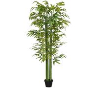 HOMCOM Árbol de Bambú Artificial en Maceta 180 cm para Interiores Verde