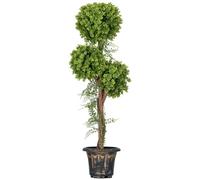 HOMCOM Árbol de boj Artificial con 3 Bolas 115cm Verde