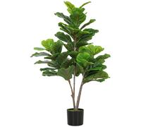 HOMCOM Árbol de Higuera Artificial 110 cm Planta Artificial Planta Falsa en Maceta Decoración Regalo Aosom España
