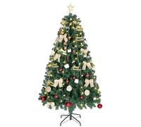 HOMCOM Árbol de Navidad Ø100x180 cm con Adornos y Estrella, 200 Luces LED