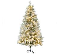 HOMCOM Árbol de Navidad Artificial 180 cm con 300 Luces LED Blancas Cálidas con 577 Ramas Apertura Automática Base Plegable Aosom España