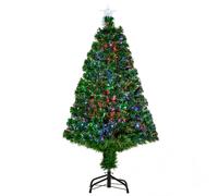 HOMCOM Árbol de Navidad 120cm Artificial Árbol de Pino Decoración Navideña con 16 LED de 3 Colores 130 Ramas Verde PVC Aosom España