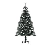 HOMCOM Árbol de Navidad 150 cm Árbol de Navidad Artificial con 378 Ramas 41 Decoraciones Soporte de Acero Base Plegable y Desmontable para Salón Verde