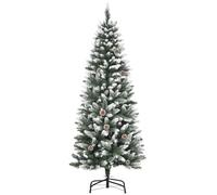HOMCOM Árbol de Navidad 150 cm Árbol de Navidad Grande con 464 Puntas 28 Piñas Base Plegable y Soporte de Acero para Decoración de Interior Verde