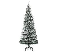 HOMCOM Árbol de Navidad 180 cm 492 Ramas Soporte de Metal Verde y Blanco