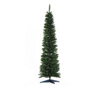 HOMCOM Árbol de Navidad Estrecho 180 cm, Árbol Artificial con 390 Ramas, Base de Plástico Desmontable, Fácil Montaje, para Salón Interior, Verde