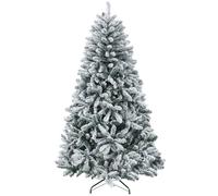 HOMCOM Árbol de Navidad 180 cm Árbol de Navidad Artificial Nevado con 796 Ramas y Soporte de Metal Árbol Navideño para Salón Interior Verde
