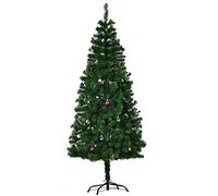 HOMCOM Árbol de Navidad 180cm Artificial Pino con Adornos Decorativos 48 Pcs y Soporte Metálico Color Verde Árbol Realista para Decoración Navidad