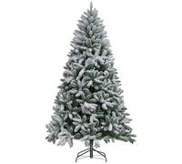 HOMCOM Árbol de Navidad 210 cm Árbol de Navidad Artificial Nevado con 1021 Ramas y Soporte de Metal Árbol Navideño para Salón Interior Verde