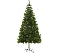HOMCOM Árbol de Navidad 210cm Artificial Árbol de Pino Decoración Navideña con Soporte Metálico 505 Ramas Verde Pet