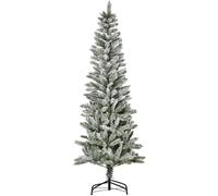 Árbol De Navidad De Acero Pvc Homcom Ø60x180 Cm-verde Y Blanco