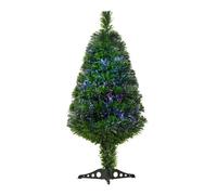 HOMCOM Árbol de Navidad de 90 cm Árbol Artificial de Fibra Óptica de 4 Colores con Soporte Ø48x90cm Verde Aosom España